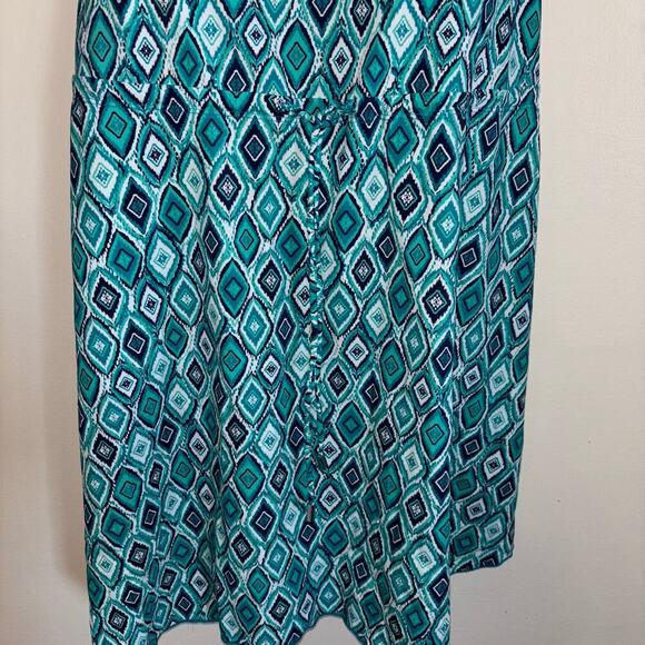 d&co Beach Women’s Swim Dress with Sewn in Bikini/ Sewn In Bra Blue Green 26W - Picture 2 of 10